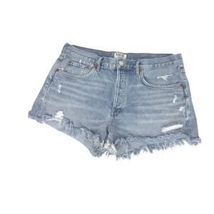 AGOLDE Denim Shorts Distressed Frayed Hem Cutoff Shorts Women Size 32 Light Wash